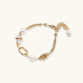 Bracelet Chaîne Perles d’Eau Douce Plaqué Or 14K