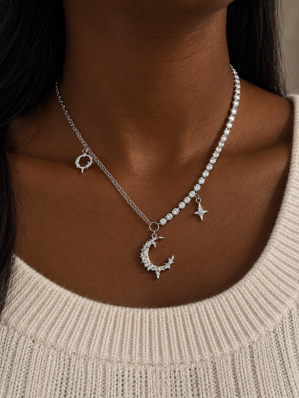 Collier Lune Céleste