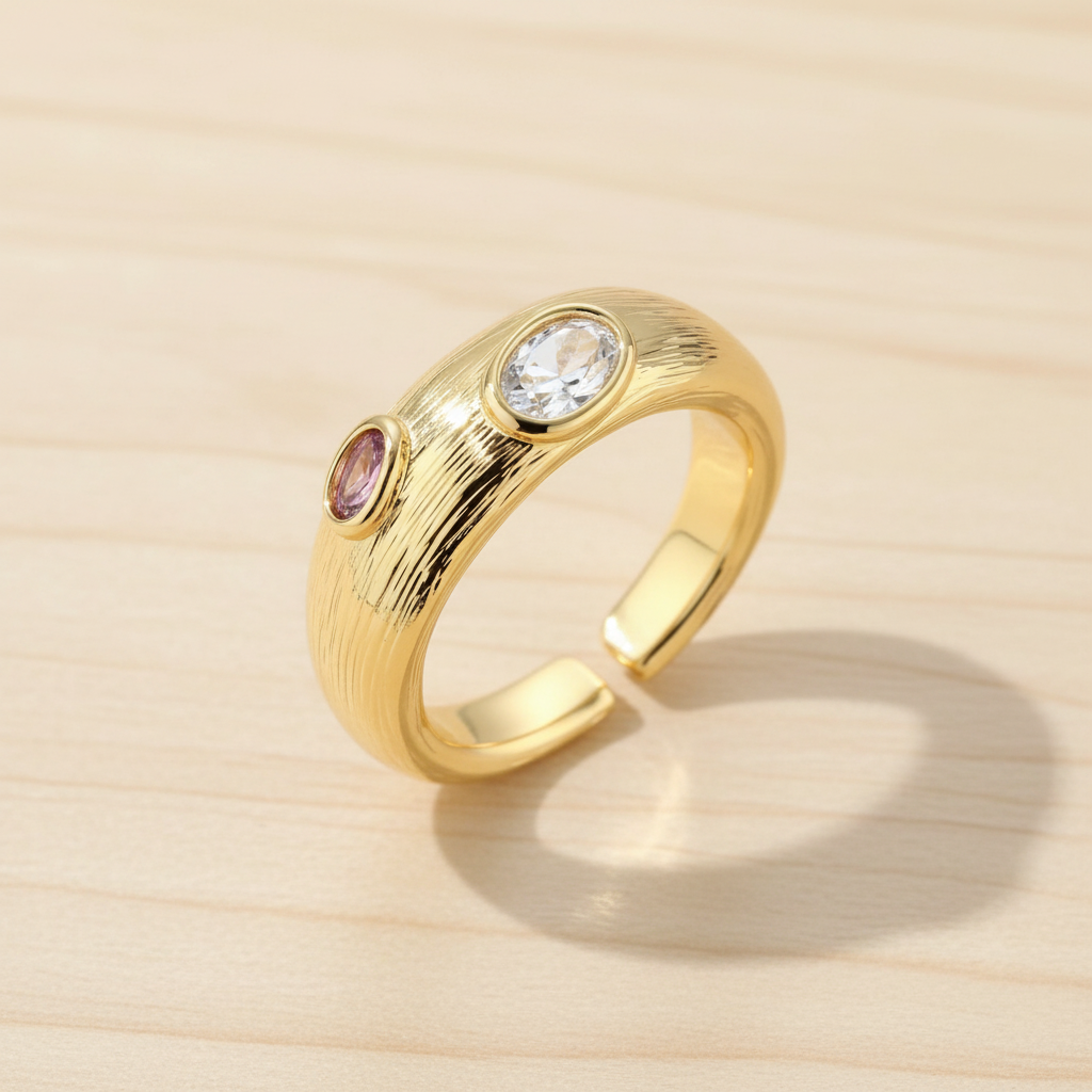 Bague double gemme - vue du dessus