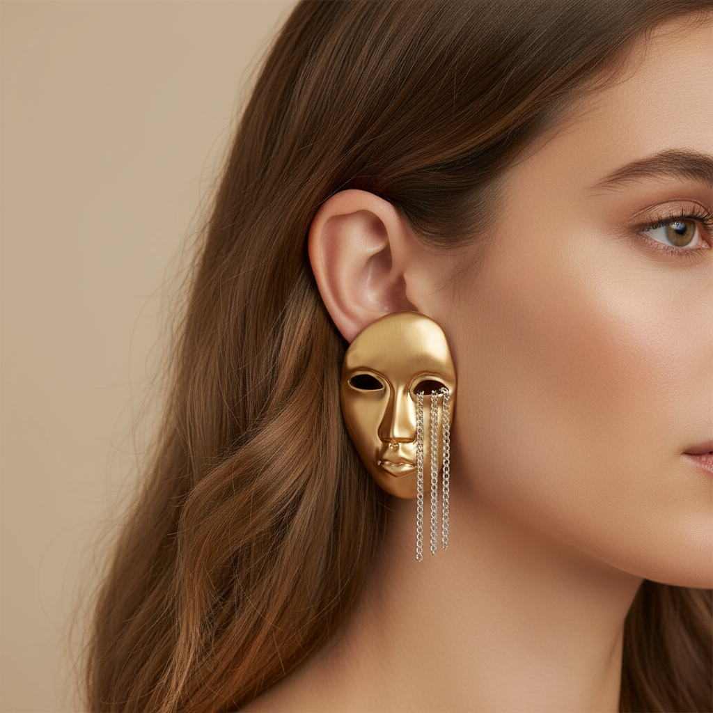 Boucles d'Oreilles Visage Artistique
