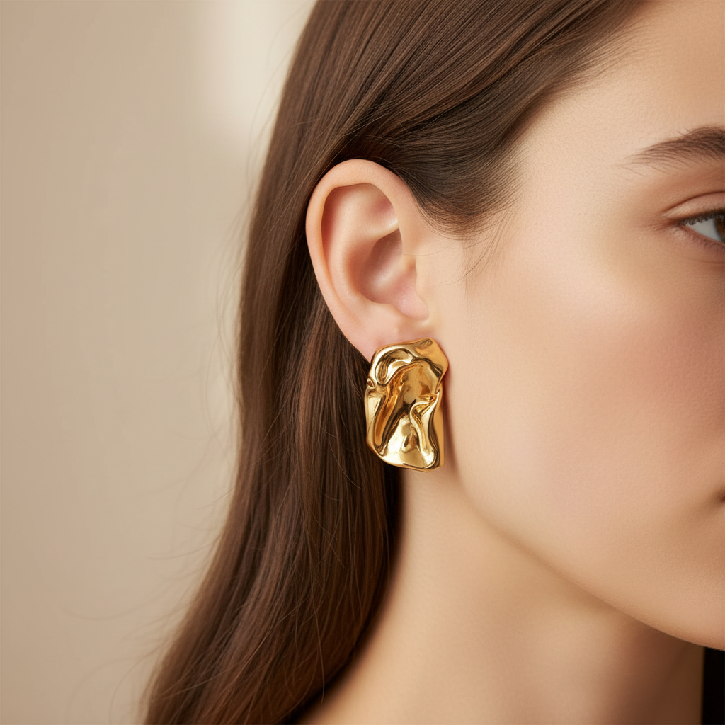 Boucles d'Oreilles Vague Fluide