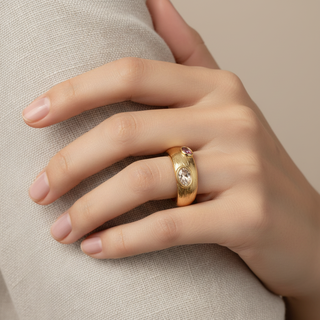 Lifestyle bague double gemme